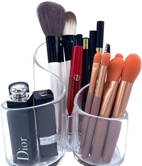 MKDYNASTY Acrylic Multipurpose 3-Compartment Makeup Accessories Desk ...