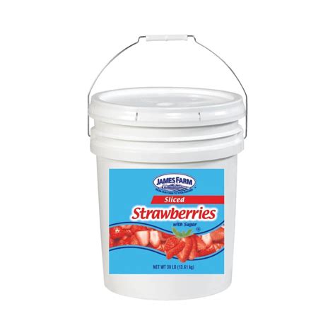 Frozen James Farm - Sliced Strawberries In Syrup - 30 Lbs - Phoenicis ...