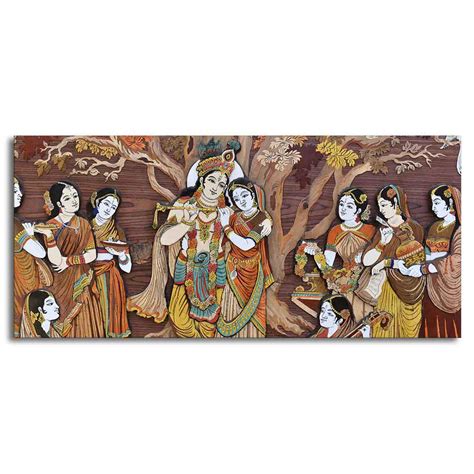 Eurotex Radha Krishna Rasleela, Canvas Printed, Painting For Living Ro