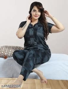 Vania's grace Women Abstract Black Night Suit Set Price in India - Buy ...