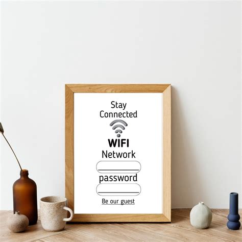 Fillable Wifi Password Sign, Printable Wifi Sign, Guest Room Printable, Wifi Printable, Wifi ...