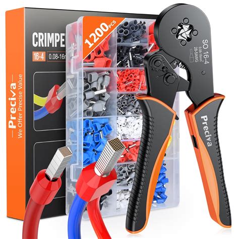 Preciva Bootlace Crimping Tool Kit, 0.08-16mm²/AWG28-5 Ferrule Crimp ...
