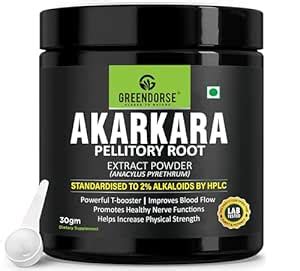 Buy GREENDORSE Organic Akarkara Root Extract Powder | Standardized 2% ...