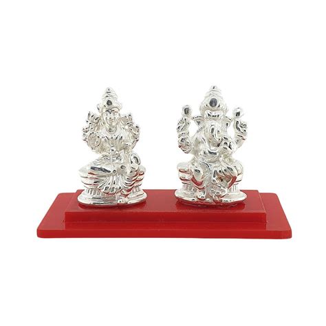 Sahiba Gems 999 Silver Pure Chandi Small Size Lord Laxmi & Ganesh G ...