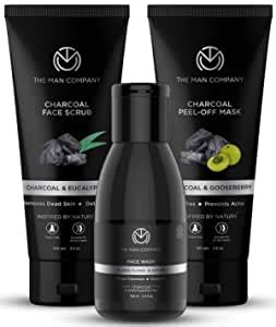 The Man Company Charcoal De Tan Facial Care Kit with Peel off Mask ...