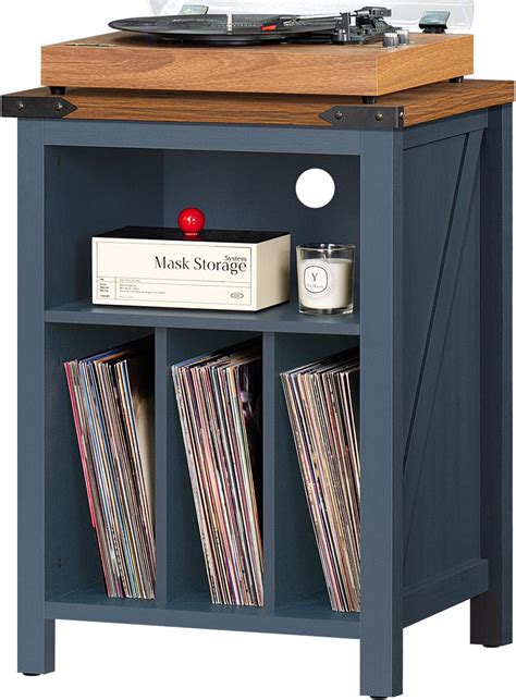 Amazon.com: Forevich Record Player Stand Table with Vinyl Storage ...