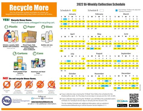 COH Solid Waste Mgmt on Twitter: "Check out the 2023 Bi-Weekly ...