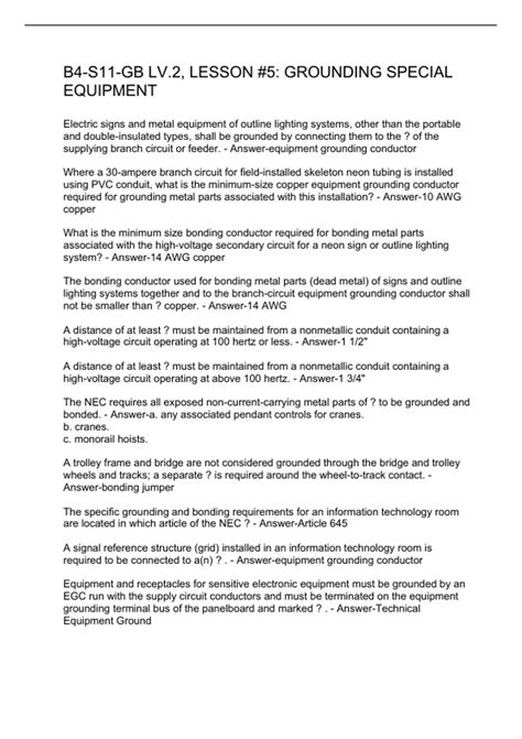 B4-S11-GB LV.2, LESSON #5: GROUNDING SPECIAL EQUIPMENT - GROUNDING ...