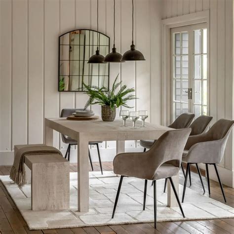 Whitewashed Rustic Chunky Mango Wood Dining Table