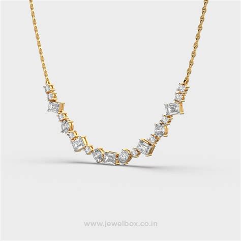 Buy Clustered Baguette Diamond String Necklace At Jewelbox