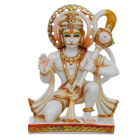 Sitting Hanuman Ji Murti In Blessing Posture With Gada Lord ...