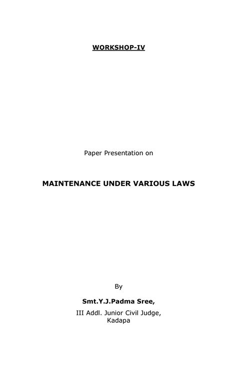 1-Maintenance - by Smt YJ Padmasree - WORKSHOP-IV Paper Presentation on ...