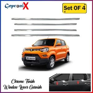 GEPRONIX Lower Window Garnish (Chrome) Compatible with Maruti SPresso ...