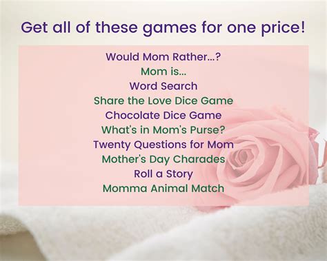 Mother's Day Activities for Kids and Adults, Mothers Day Games Bundle ...