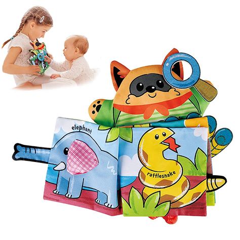 PATPAT® Baby Soft Cloth Book, with Hand Puppets, Animal fold Tail ...