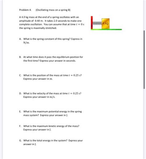 Oscillating Spring with Mass Problem 的图像结果