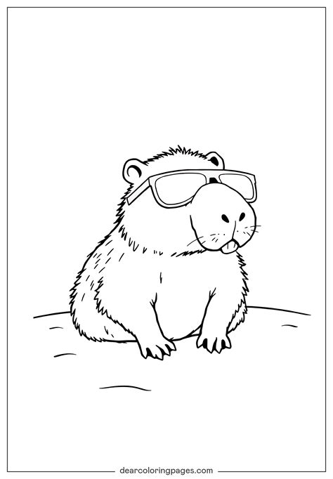 Coloring Page Of A Capybara