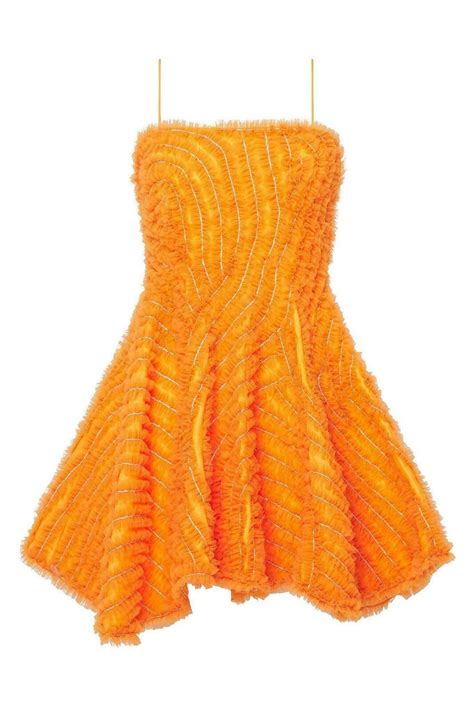 Aje. Utopia Ruffle Mini Orange Dress Size 8 - AirRobe
