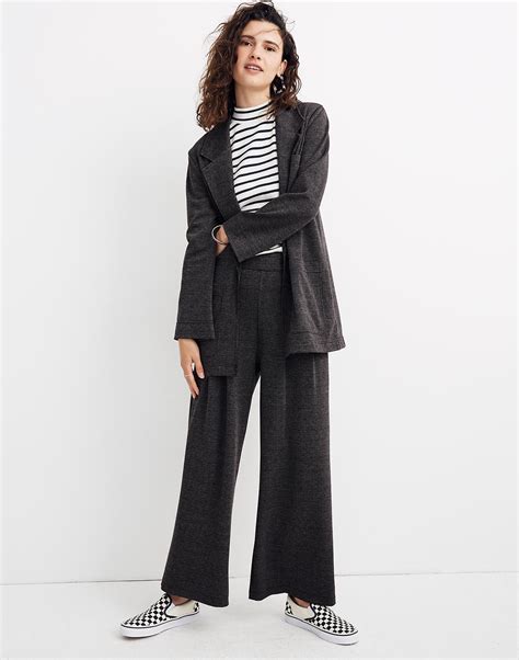 Madewell + Oversized Knit Blazer in Glen Plaid