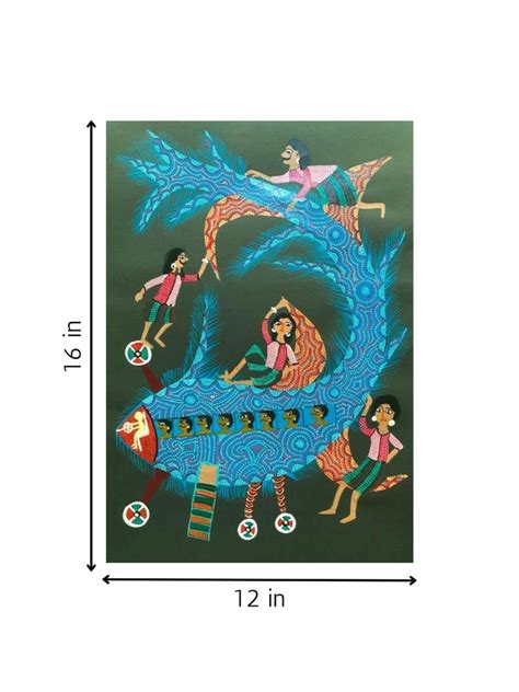 Buy A Flight in Bhil Painting | A Canvas of Tribal Tradition