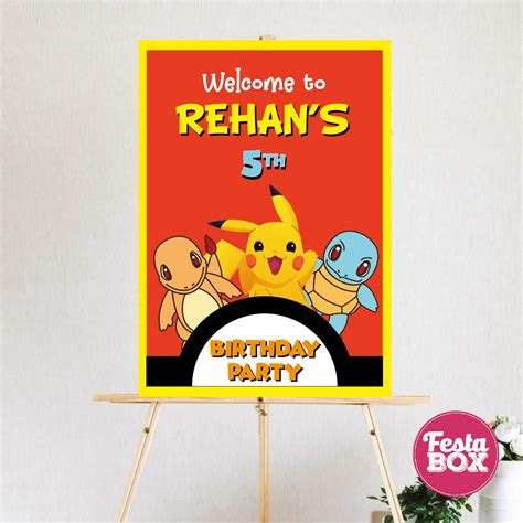 Welcome Sign for Birthday Party Decoration - Pokemon theme – Festabox