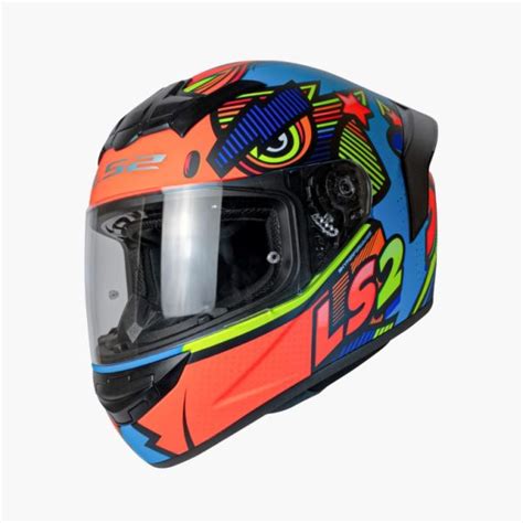 LS2 FF352 ROOKIE KHAN MATT BLUE HI-VIZ ORANGE