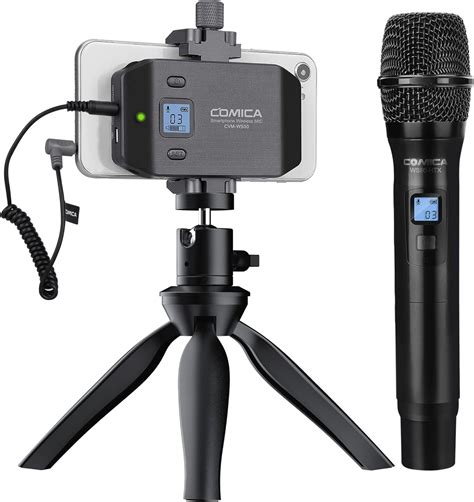 Amazon.com: Wireless Microphone for Smartphone, Comica CVM-WS50(H ...