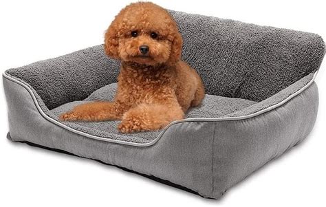 SITSNOOZE Bolster pet Dog Bed - Soft Plush Orthopedic Washable Dog Sofa ...