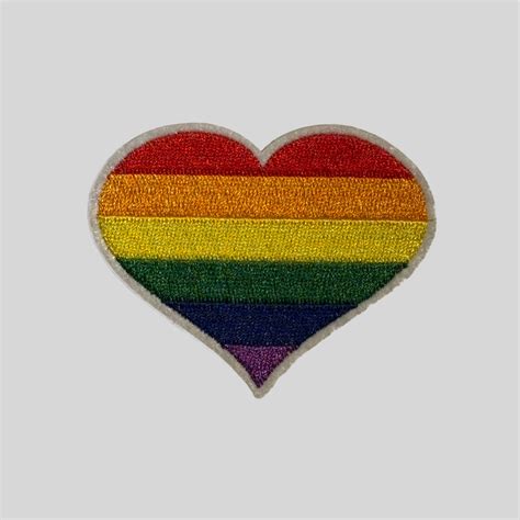 White Rainbow Heart Icon-On Patch - Rainbow Republic