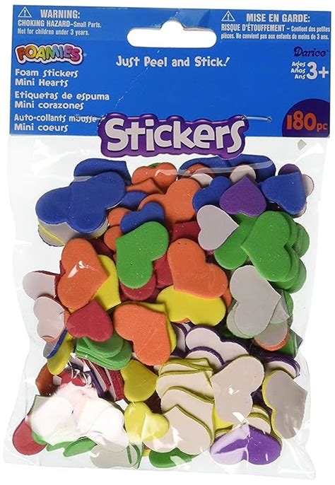 Darice Foam Stickers 180/Pkg, Mini Hearts (3-Pack) : Amazon.in: Toys ...