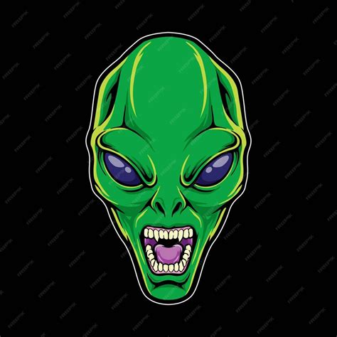 Premium Vector | Head of alien logo illustration