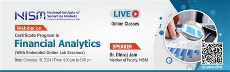 Webinar on ‘Certificate Program in Financial Analytics’ - National ...