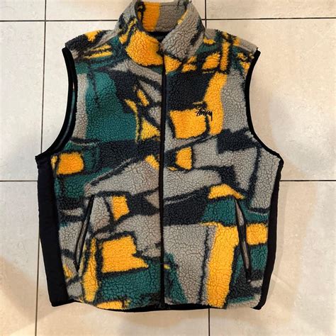 楽天市場】ステューシー STUSSY フリース ベスト Striped Sherpa Vest メンズ (stussy ベスト シェルパ ...