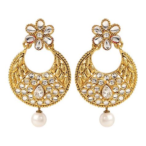 Shining Jewel Traditional Royal Gold Plated Chandbali Earring With ...