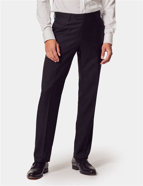 Men's Black Twill Slim Fit Suit Pants