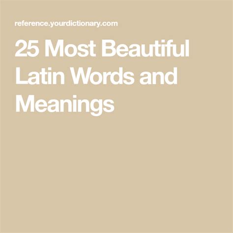 25 Most Beautiful Latin Words and Meanings | Beautiful latin words ...