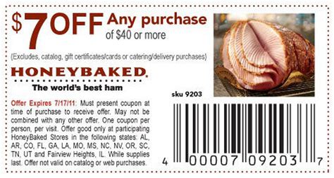 printable honey baked ham coupons 2020