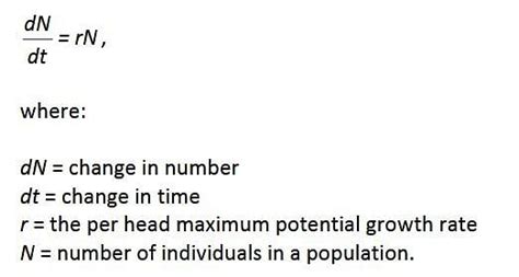 The formula for exponential population growth isa)dN/rN = dtb)r N/dN ...