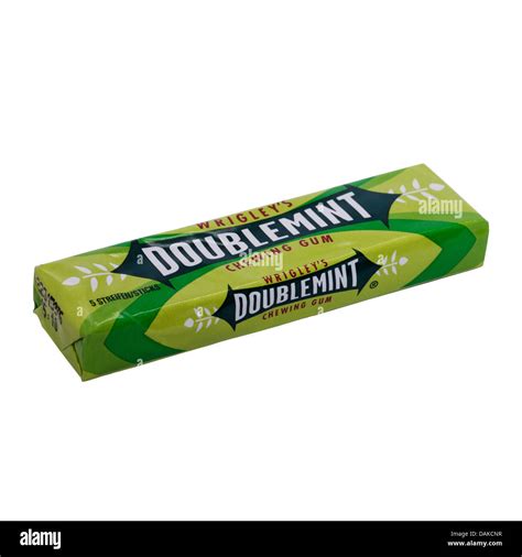 A pack of Wrigley's Doublemint chewing gum on a white background Stock ...