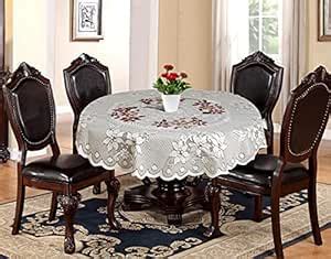 Buy Kuber Industries Polyvinyl Chloride Flower Design Round Table Cover ...