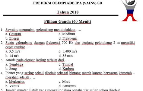 Contoh Soal Olimpiade IPA SD