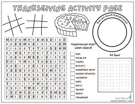 Thanksgiving Activity Pages — A Duck's Therapist