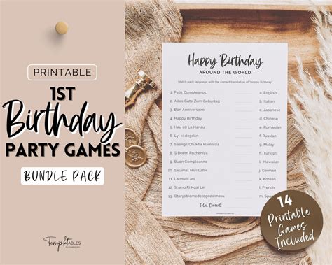 1st Birthday Games - Bundle of Party Games for Baby's 1st Birthday