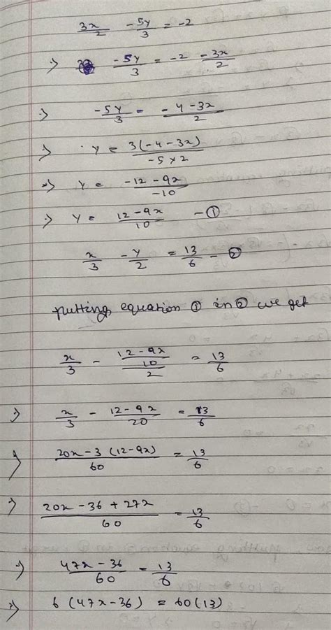 SOLVE THE FOLLOWING PAIR OF A LINEAR EQUATION BY THE SUBSTITUTING ...