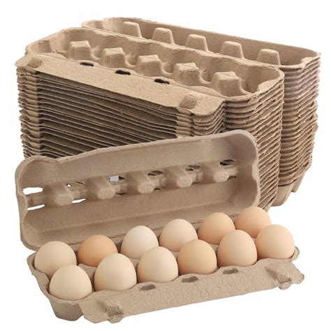 Hengguang 25 Pack Paper Pulp Egg Cartons, Reusable Cardboard Egg ...