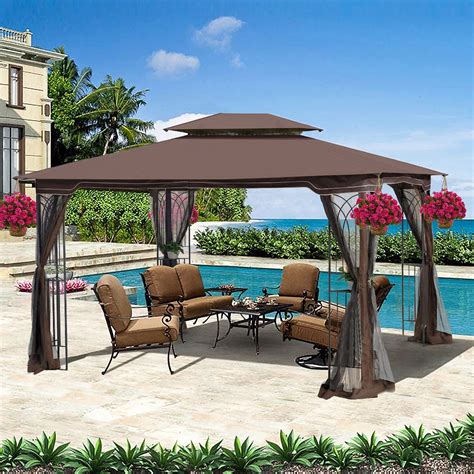 Arlmont & Co. Outdoor Patio Gazebo Canopy Tent With Ventilated Double ...