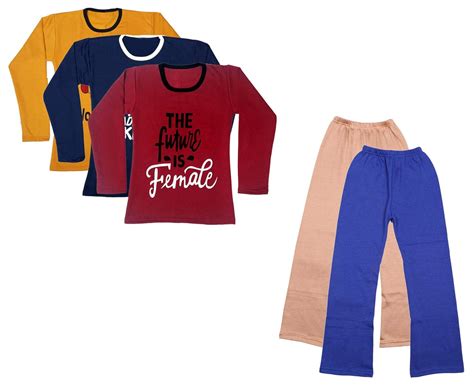 IndiWeaves Girls Warm Fleece Printed T-Shirts and Warm Wollen Palazzo ...