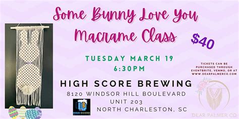 Bunny Macrame Wall Hanging Class, High Score Brewing Company, North ...