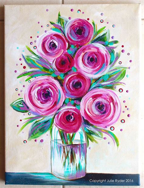 Easy Simple Paintings Of Flowers