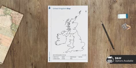 UK Map Outline Worksheet
